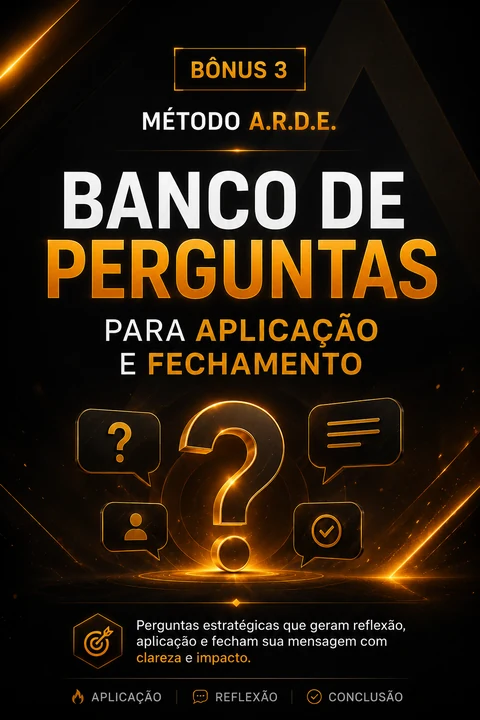 Capa do bônus Banco de Perguntas para Aplicação e Fechamento